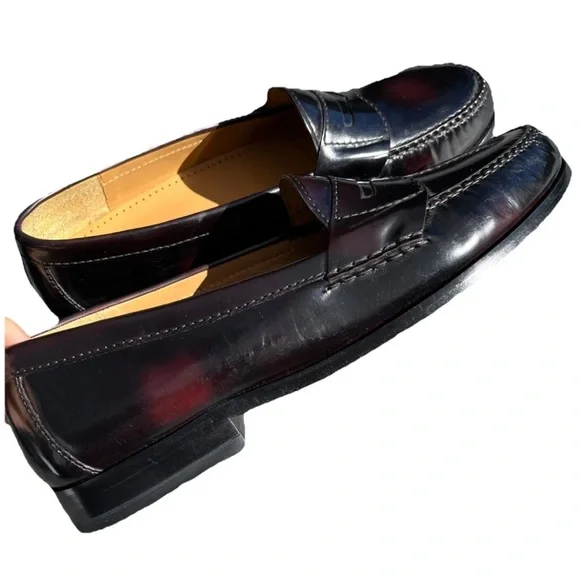 Cole Haan Black with Red spots Leather Loafers Mens Size 10.5 D Narrow